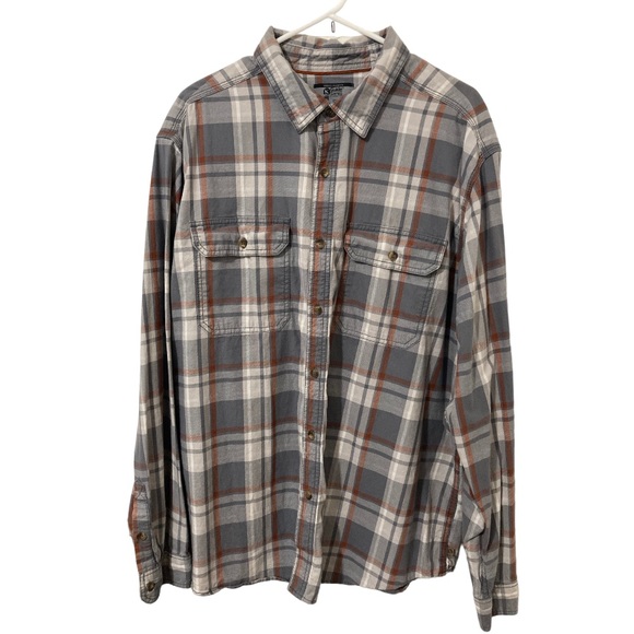 Gander Mountain Other - Gander Mountain Guide Series Gray White Orange Flannel Shirt Size 2XL